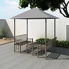 vidaXL Trädgårdspaviljong med bord och bänkar 2.5x1.5x2.4 m antracit 44755