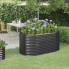 vidaXL Odlingslåda pulverlackerat stål 152x80x68 cm antracit 318951