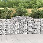 vidaXL Gabion bågformad 300x30x100/120 cm galvaniserat järn 153505