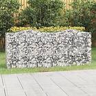 vidaXL Gabion bågformad 200x50x100 cm galvaniserat järn 153546