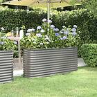 vidaXL Odlingslåda pulverlackerat stål 152x40x68 cm grå 318894