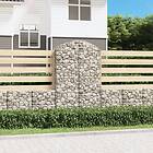 vidaXL Gabion bågformad 100x50x160/180 cm galvaniserat järn 153438