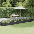 vidaXL Odlingslåda pulverlackerat stål 507x100x36 cm antracit 319011
