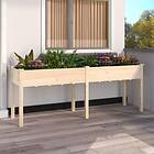 vidaXL Odlingslåda med foder 203x53x76 cm massivt granträ 364239