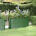 vidaXL Odlingslåda pulverlackerat stål 152x40x68 cm grön 318893