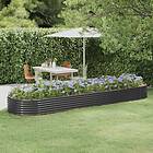 vidaXL Odlingslåda pulverlackerat stål 396x100x36 cm antracit 319006