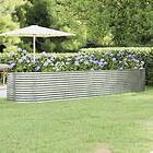 vidaXL Odlingslåda pulverlackerat stål 396x100x68 cm silver 319077