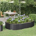 vidaXL Odlingslåda pulverlackerat stål 214x140x36 cm antracit 319026