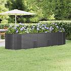 vidaXL Odlingslåda pulverlackerat stål 322x100x68 cm antracit 319071