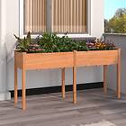 vidaXL Odlingslåda med foder brun 161x45x76 cm massivt granträ 364237