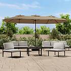 vidaXL Parasoll dubbelt taupe 449x245 cm 362948
