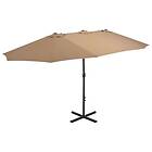 vidaXL Trädgårdsparasoll med aluminiumstång 460x270 cm taupe 44870