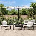 vidaXL Parasoll dubbelt med LED 316x240 cm sandvit 362969