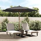 vidaXL Parasoll med trästång 299x240 cm antracit 363169