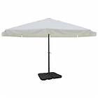 vidaXL Parasoll i Aluminium med Portabel Vit Parasollfot 271716