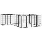 vidaXL Hundbur 22 paneler svart 50x100 cm pulverlackerat stål 3115951