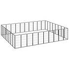 vidaXL Hundbur 36 paneler svart 50x100 cm pulverlackerat stål 3115965