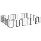 vidaXL Hundbur 40 paneler svart 50x100 cm pulverlackerat stål 3115966