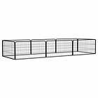 vidaXL Hundbur 8 paneler svart 100x50 cm pulverlackerat stål 3115967