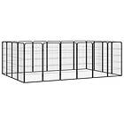 vidaXL Hundbur 20-paneler svart 50x100 cm pulverlackerat stål 3115961
