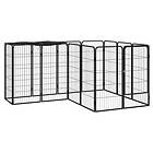vidaXL Hundbur 14 paneler svart 50x100 cm pulverlackerat stål 3115949