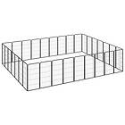 vidaXL Hundbur 32 paneler svart 50x100 cm pulverlackerat stål 3115964