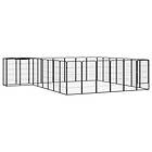 vidaXL Hundbur 30 paneler svart 50x100 cm pulverlackerat stål 3115953