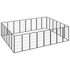 vidaXL Hundbur 28-paneler svart 50x100 cm pulverlackerat stål 3115963