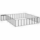 vidaXL Hundbur 42 paneler svart 50x100 cm pulverlackerat stål 3115956