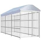 vidaXL Hundgård för utomhusbruk med tak 450x150x200 cm 144623
