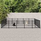 vidaXL Hundgård för utomhusbruk stål 23,52 m² 3124635