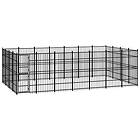 vidaXL Hundgård för utomhusbruk stål 25,8 m² 3097985