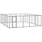 vidaXL Hundgård för utomhusbruk stål 36,3 m² 3082324