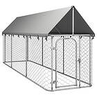 vidaXL Hundgård med tak för utomhusbruk 400x100x150 cm 171497
