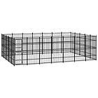 vidaXL Hundgård för utomhusbruk stål 32,26 m² 3097991