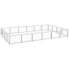 vidaXL Hundgård silver 24 m² stål 3082152
