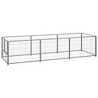 vidaXL Hundgård silver 3 m² stål 3082101