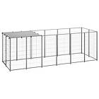 vidaXL Hundgård silver 330x110x110 cm stål 150786