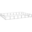 vidaXL Hundgård silver 35 m² stål 3082165