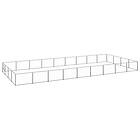 vidaXL Hundgård silver 36 m² stål 3082155