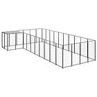 vidaXL Hundgård svart 13,31 m² stål 3082238