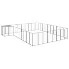 vidaXL Hundgård silver 25,41 m² stål 3082246