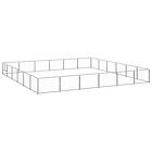 vidaXL Hundgård silver 36 m² stål 3082174