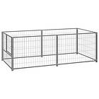 vidaXL Hundgård silver 200x100x70 cm stål 150793