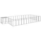 vidaXL Hundgård silver 22,99 m² stål 3082223