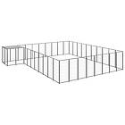 vidaXL Hundgård svart 25,41 m² stål 3082240