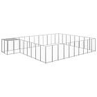 vidaXL Hundgård silver 25,41 m² stål 3082235