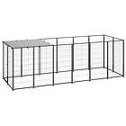 vidaXL Hundgård svart 330x110x110 cm stål 150782