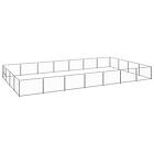 vidaXL Hundgård silver 28 m² stål 3082153