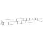 vidaXL Hundgård silver 30 m² stål 3082142